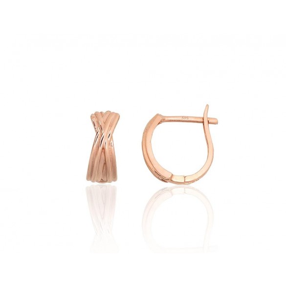 Gold earrings with english lock