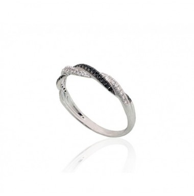 585° Gold ring, Stone: Diamonds, Diamonds, Type: With precious stones, 1100122(Au-W+PRh-Bk)_DI+DIBk