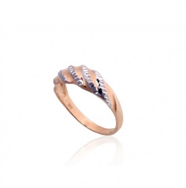 585° Gold ring, Stone: No stone, Type: Women, 1100171(Au-R+PRh-W)