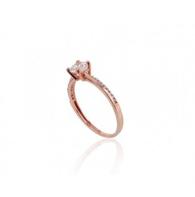 Gold ring, Rose gold, 585°, Zirkons , 1100537(Au-R)_CZ
