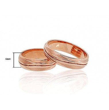 Gold wedding ring, Rose gold, 585°, No stone, 1100545(Au-R)