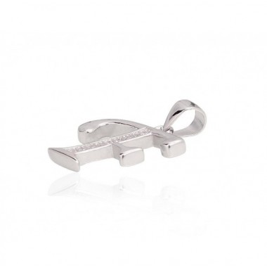 Sidabrinis Pakabukas - Vardo Raidė. Metalas: Sidabras. Praba: 925°. Akmuo: Cirkonai