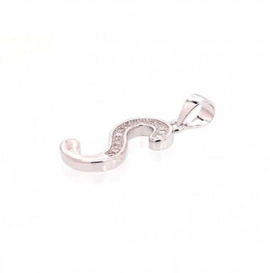 925° Silver pendant, Type: Letters, Stone: Zirkons , 2301622(PRh-Gr)_CZ