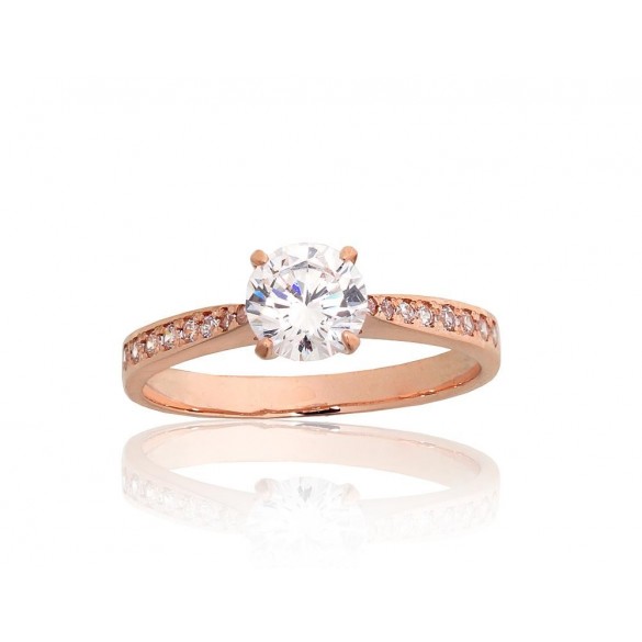 585° Gold ring, Stone: Zirkons , Type: Engagement rings, 1100283(Au-R)_CZ