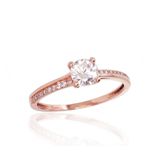 Gold ring, Rose gold, 585°, Zirkons , 1100537(Au-R)_CZ