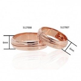 Laulību zelta gredzens 1100552(Au-R)_CZ, Sarkanais Zelts	585°, Cirkoni 