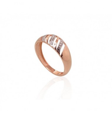 585° Gold ring, Stone: No stone, Type: Women, 1100866(Au-R+PRh-W)
