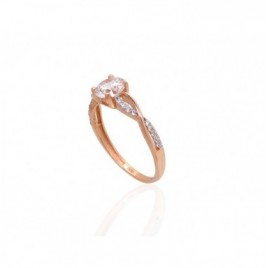 Gold ring, Rose gold, 585°, Zirkons , 1100911(Au-R+PRh-W)_CZ
