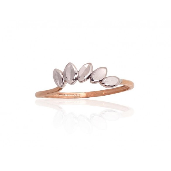 585° Gold ring, Stone: No stone, Type: Women, 1100941(Au-R+PRh-W)