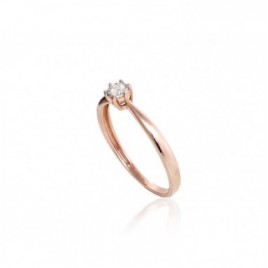 Gold ring, Rose/White gold, 585°, Diamonds, 1101033(Au-R+Au-W)_DI