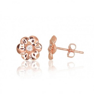 Gold classic studs earrings, 585°, Zirkons , 1201117(Au-R)_CZ