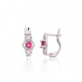 Sidabriniai auskarai ant cilindrinės spynos0