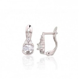 Sidabriniai auskarai ant cilindrinės spynos0