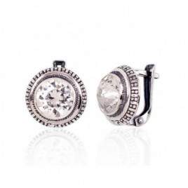 Sidabriniai auskarai ant cilindrinės spynos0