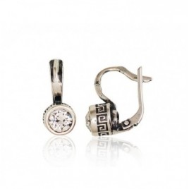 Sidabriniai auskarai ant cilindrinės spynos0