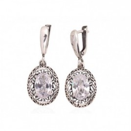 Sidabriniai auskarai ant cilindrinės spynos0