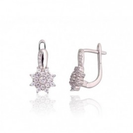 Sidabriniai auskarai ant cilindrinės spynos0