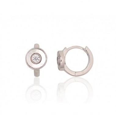 Sidabriniai auskarai su apvaliu segtuku0