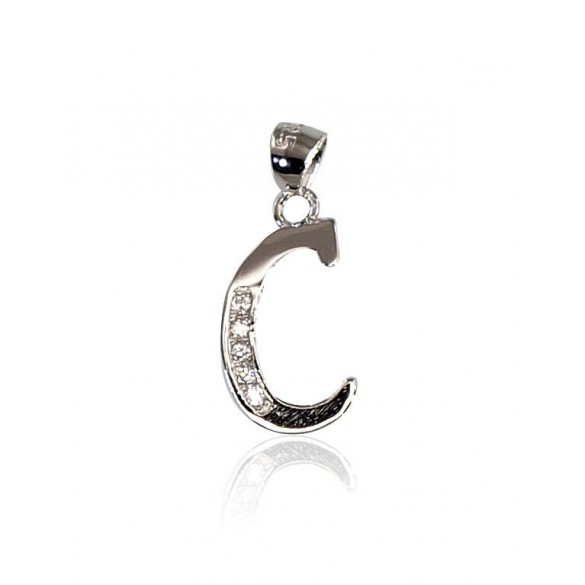 925° Silver pendant, Type: Letters, Stone: Zirkons , 2300602(PRh-Gr)_CZ