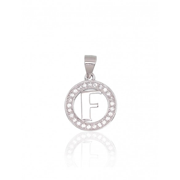 925° Silver pendant, Type: Letters, Stone: Zirkons , 2301001(PRh-Gr)_CZ