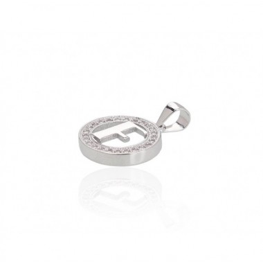 925° Silver pendant, Type: Letters, Stone: Zirkons , 2301001(PRh-Gr)_CZ
