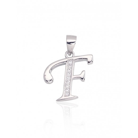 Sidabrinis Pakabukas - Vardo Raidė. Metalas: Sidabras. Praba: 925°. Akmuo: Cirkonai