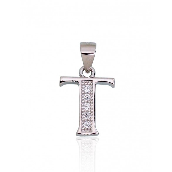 Sidabrinis Pakabukas - Vardo Raidė. Metalas: Sidabras. Praba: 925°. Akmuo: Cirkonai