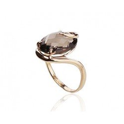 585° Gold ring, Stone: Smoky Quarz , Type: \"Bracciali\"  collection, 1100022(Au-Y)_KZSM