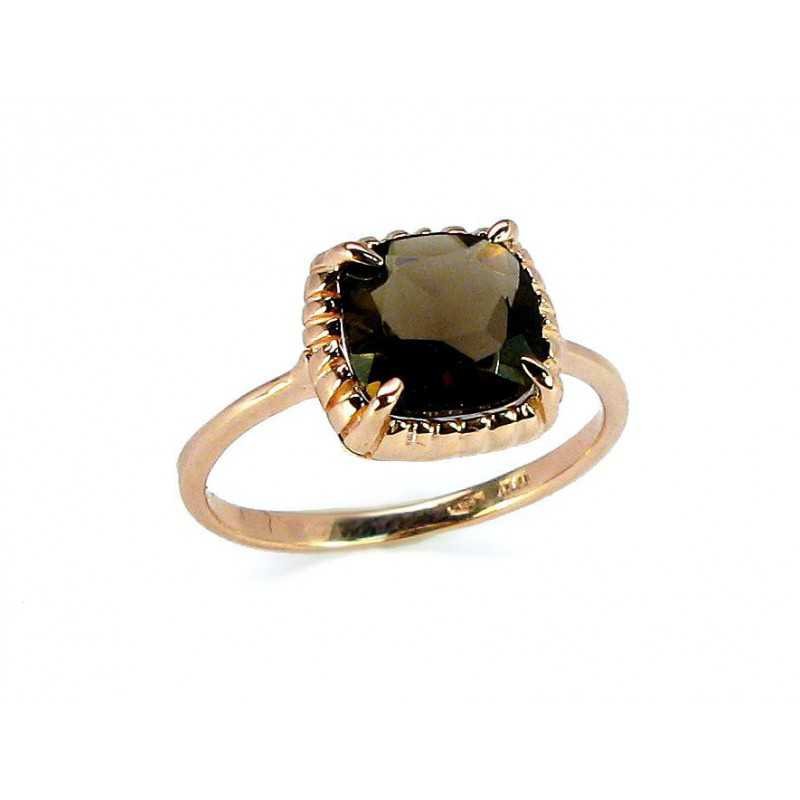585° Gold ring, Stone: Smoky Quarz , Type: \"Bracciali\"  collection, 1100045(Au-R)_KZSM