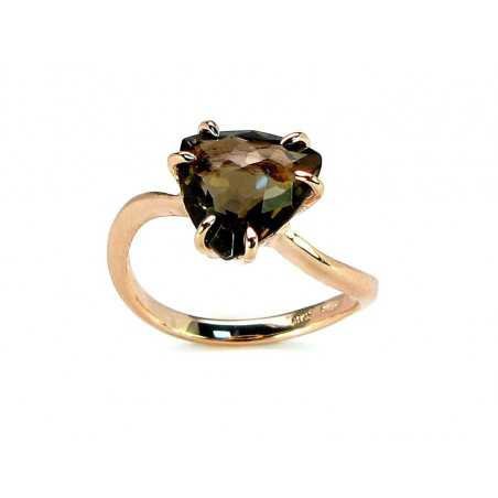 585° Gold ring, Stone: Smoky Quarz , Type: \"Bracciali\"  collection, 1100046(Au-R)_KZSM