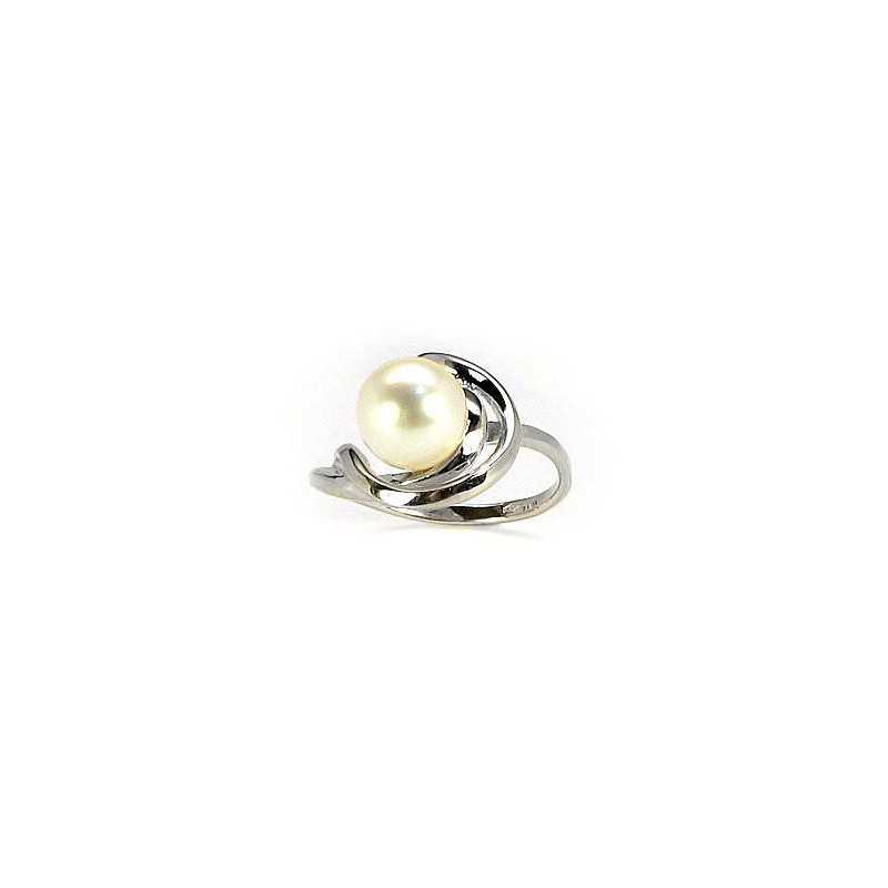 585° Gold ring, Stone: Fresh-water Pearl , Type: \"Bracciali\"  collection, 1100047(Au-W)_PE