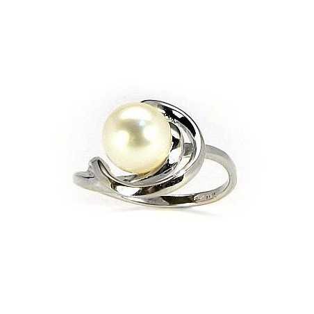 585° Gold ring, Stone: Fresh-water Pearl , Type: \"Bracciali\"  collection, 1100047(Au-W)_PE