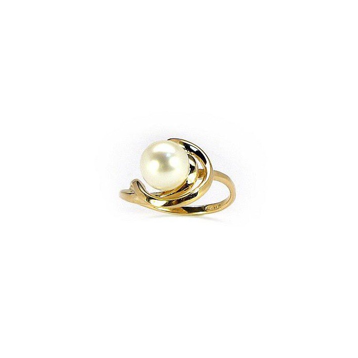 585° Gold ring, Stone: Fresh-water Pearl , Type: \"Bracciali\"  collection, 1100047(Au-Y)_PE