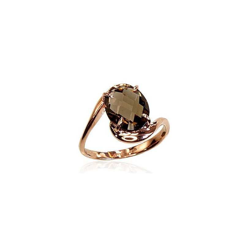 585° Gold ring, Stone: Smoky Quarz , Type: \"Bracciali\"  collection, 1100056(Au-R)_KZSM