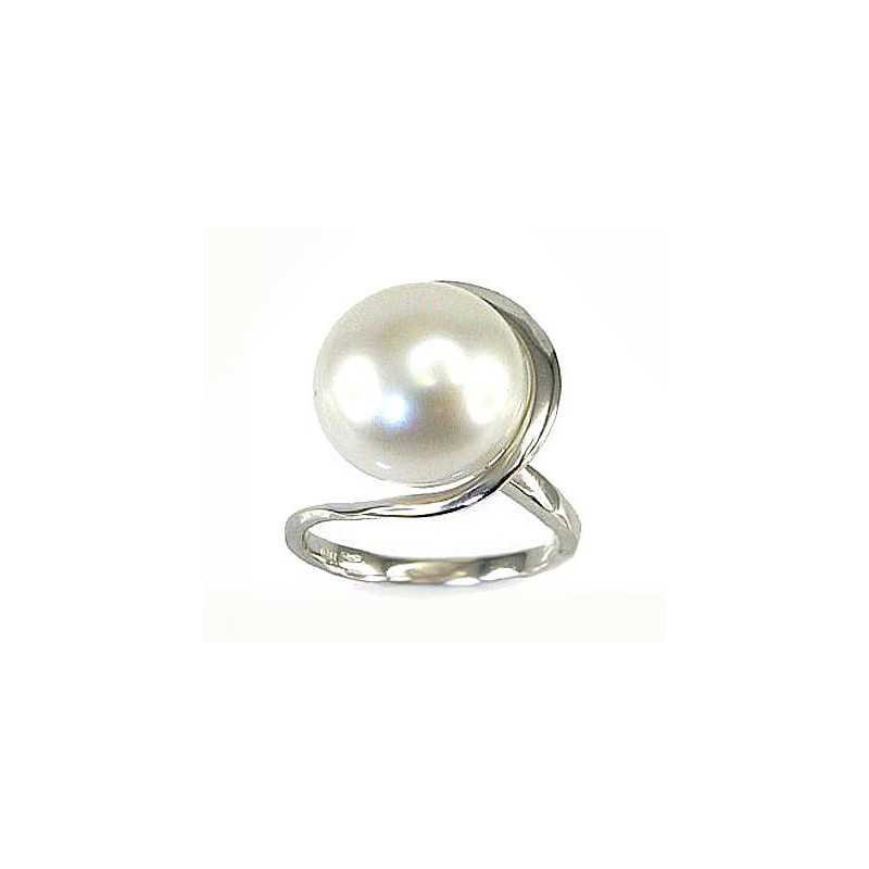 Zelta gredzens 1100057(Au-W)_PE, Baltais Zelts	585°, Pērles 
