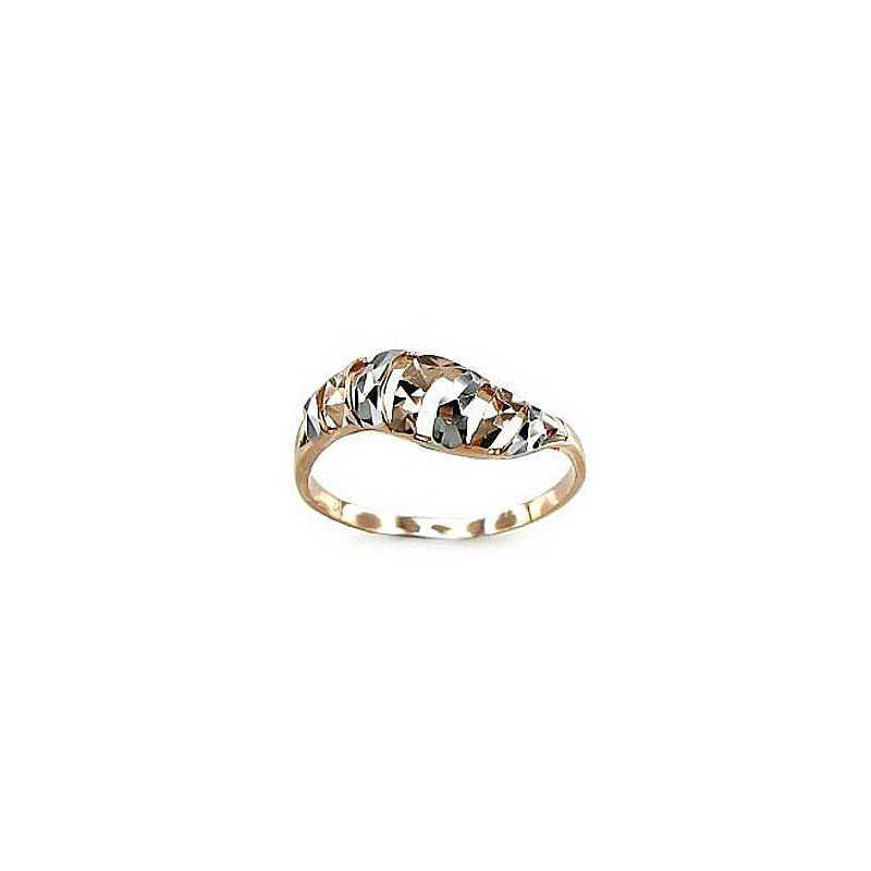 585° Gold ring, Stone: No stone, Type: Women, 1100065(Au-R+PRh-W)