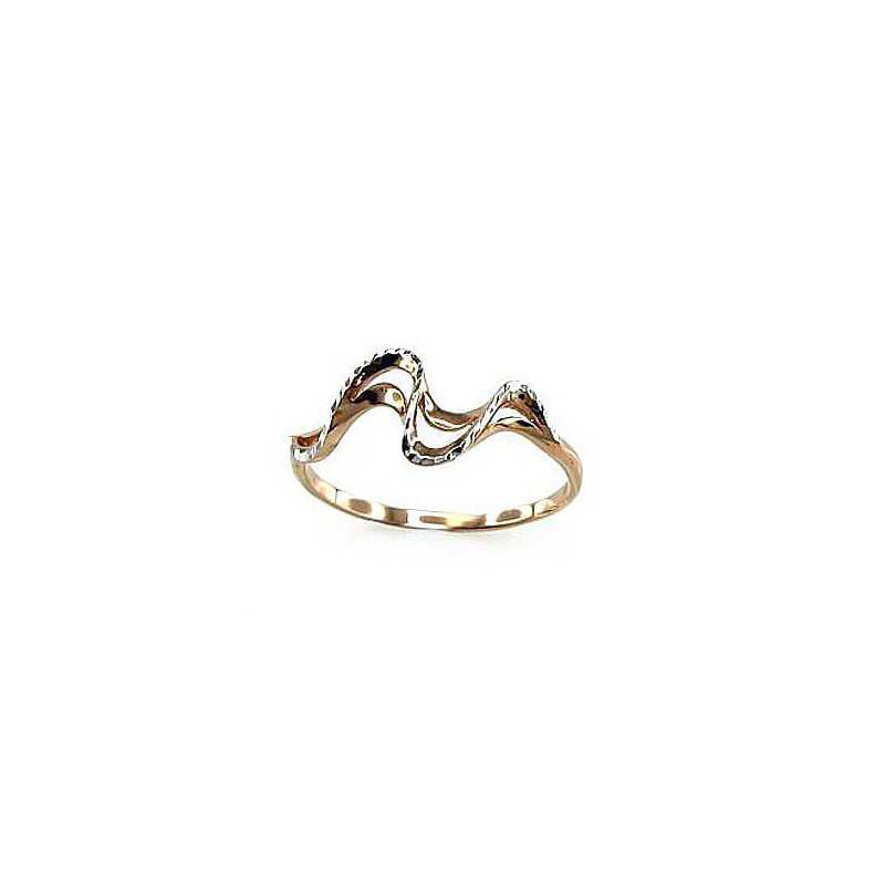 585° Gold ring, Stone: No stone, Type: Women, 1100068(Au-R+PRh-W)