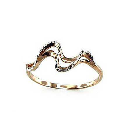 585° Gold ring, Stone: No stone, Type: Women, 1100068(Au-R+PRh-W)