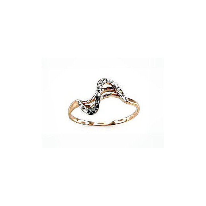 585° Gold ring, Stone: No stone, Type: Women, 1100069(Au-R+PRh-W)