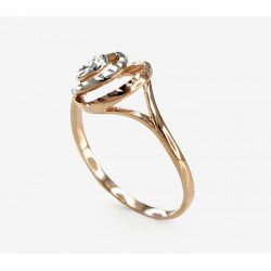 585° Gold ring, Stone: No stone, Type: Women, 1100074(Au-R+PRh-W)