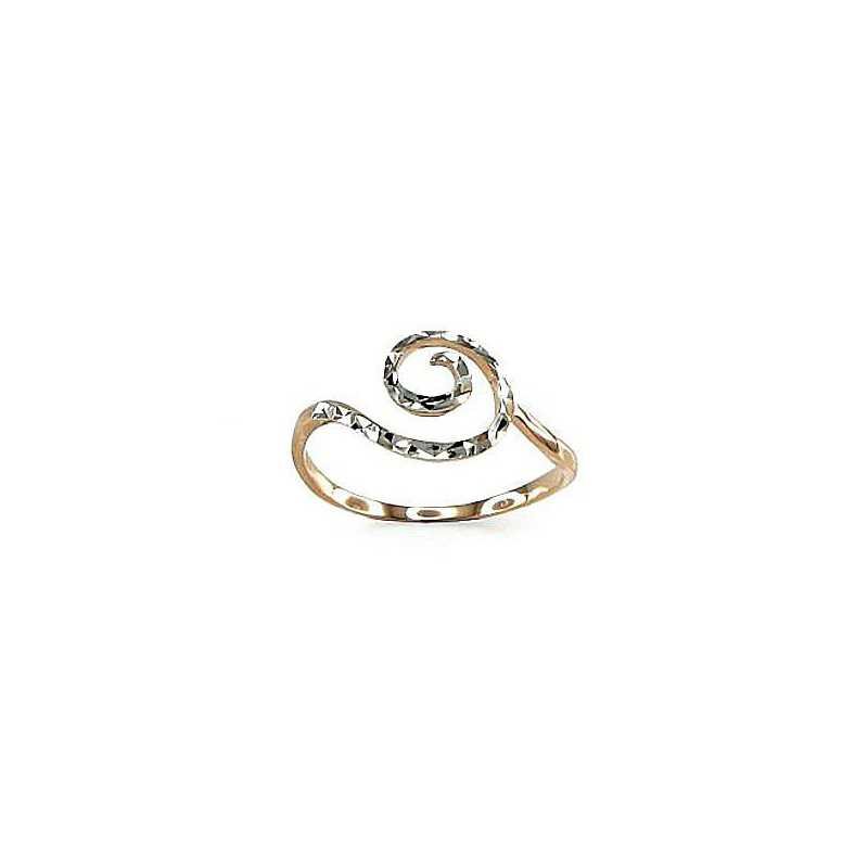 585° Gold ring, Stone: No stone, Type: Women, 1100075(Au-R+PRh-W)