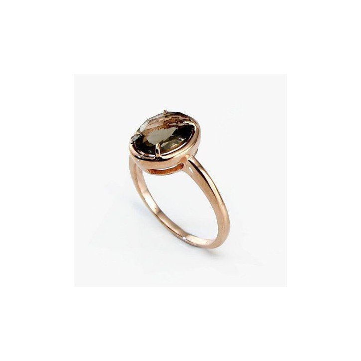 585° Gold ring, Stone: Smoky Quarz , Type: \"Bracciali\"  collection, 1100086(Au-R)_KZSM