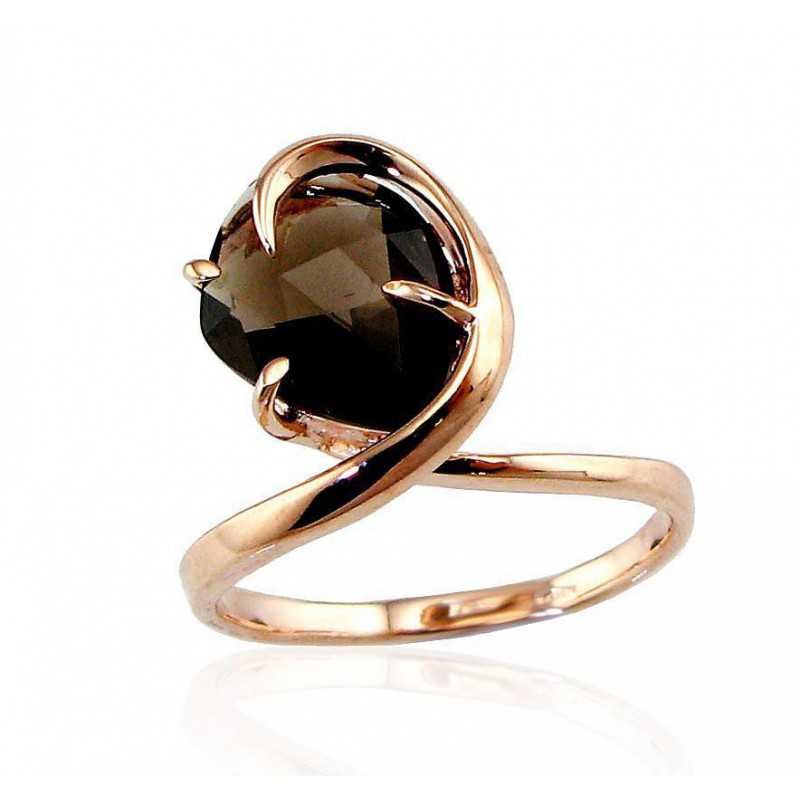585° Gold ring, Stone: Smoky Quarz , Type: \"Bracciali\"  collection, 1100087(Au-R)_KZSM