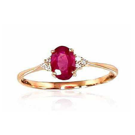 585° Gold ring, Stone: Diamonds, Ruby, Type: With precious stones, 1100091(Au-R+PRh-W)_DI+RB
