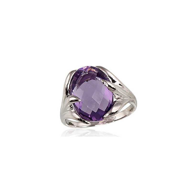 585° Gold ring, Stone: Amethyst , Type: \"Bracciali\"  collection, 1100110(Au-W)_AM