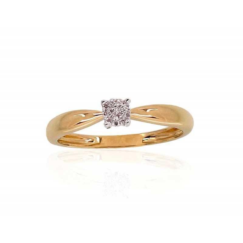 Gold ring, Yellow gold, 585°, Diamonds, 1100187(Au-Y+PRh-W)_DI