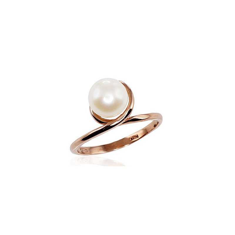 585° Gold ring, Stone: Fresh-water Pearl , Type: Women, 1100304(Au-R)_PE