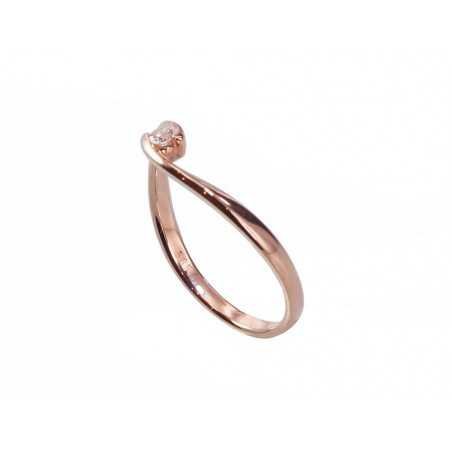 Gold ring, Rose gold, 585°, Diamonds, 1100380(Au-R)_DI