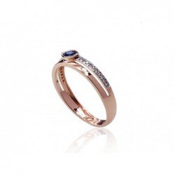 585° Gold ring, Stone: Diamonds, Sapphire, Type: With precious stones, 1100418(Au-R+PRh-W)_DI+SA