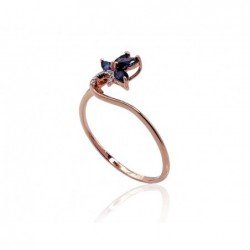 585° Gold ring, Stone: Diamonds, Sapphire, Type: With precious stones, 1100421(Au-R+PRh-W)_DI+SA